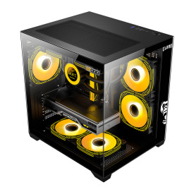 GABINETE GAMER NIGHT GRODD | LATERAL DE VIDRO - AQUÁRIO - CLANM