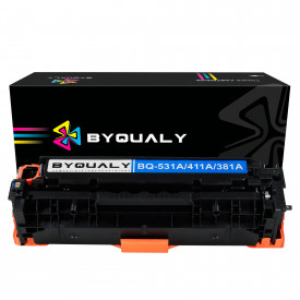 TONER COMPATÍVEL COM IMPRESSORA HP CC531/CE411/CF381 UNIVERSAL | CP2025/M351/M475DN | CY - 2.8K - BYQUALY 