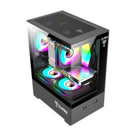 GABINETE GAMER MEGALON | LATERAL DE VIDRO - MINI TOWER - CLANM