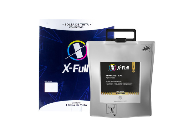 BOLSA DE TINTA COMPATIVEL COM EPSON T974120/T974 PIGMENTADA COM CHIP | BK - 1520,5ML - X-FULL