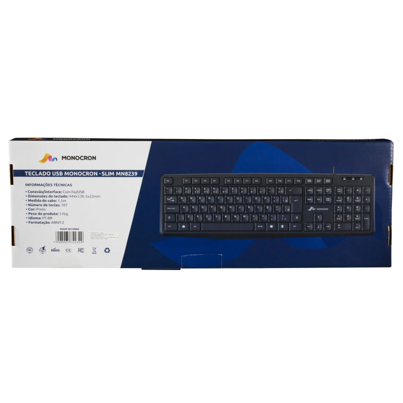 TECLADO OFFICE SLIM MN8239 | ABNT-2 - MONOCRON