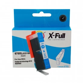 CARTUCHO DE TINTA COMPATÍVEL COM HP 670XL | 3525/4625 | CY - 14ML - X-FULL