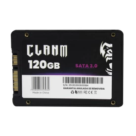 SSD CLANM, 120GB, SATA III, 2.5", Leitura: 500MB/s, Gravação: 480MB/s, Preto