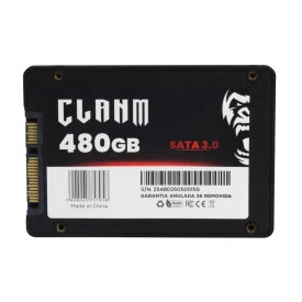 SSD CLANM, 480GB, SATA III, 2.5", Leitura: 530MB/s, Gravação: 510MB/s, Preto